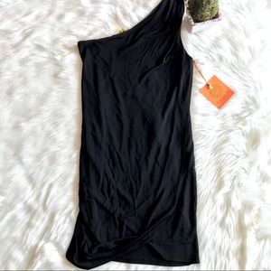 RAMY BROOK BLACK ONE SHOULDER DRESS SIZE L NWT.